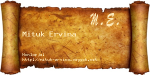 Mituk Ervina névjegykártya